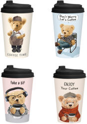 Herevin Kávéspohár tetővel - macis mintás 340 ml