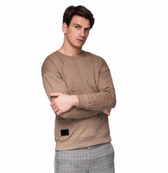 Ombre Relaxed Fit férfi pulóver dombornyomott betűkkel barna V3 B1712 L-es méret (182470)