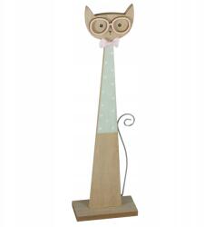 CAT Macska Belfer figura, 35cm, fa, ajándék tanárnapi ajándék (HY-3603/BLUE)