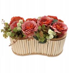 Trend-Deco Természetes fa láda, virágcserép burkolat, virágcserép, 37 cm (TRE24ND008/N)