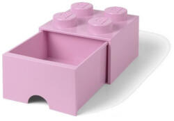 LEGO® tárolódoboz fiókkal 250x250x180mm - világos rózsaszínű