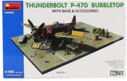 MiniArt Dragon Wings P-47d-30 Thunderbolt Bubbletop Repülőgép Katonai Alapjal és Tartozékokkal 1942 1/48