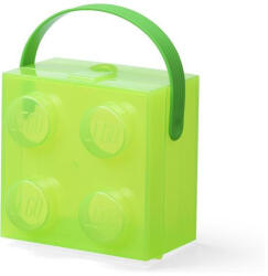 LEGO® LEGO doboz fogantyúval 166x165x117mm - áttetsző zöld