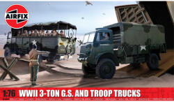 Airfix Klasszikus katonai készlet A03306A - II. világháborús 3 tonnás 4x4-es általános szolgálati és csapatszállító teherautók (1: 76)