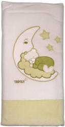  Trimex bélelt plüss takaró 70x100cm - holdon alvó maci fehér/zöld