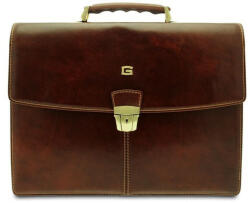  Giudi barna, tripla rekeszes, bőr aktatáska, irattáska 41 × 31 cm (G-4795-GD-Marrone)
