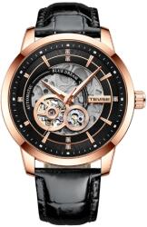 Tevise Ceas barbatesc Tevise Mecanic Automatic Skeleton Luxury Piele Elegant Clasic Ceas
