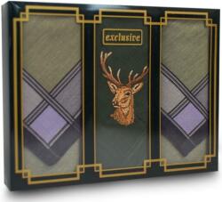 ETEX M15-szarvas férfi textilzsebkendő lux díszdobozban 3db