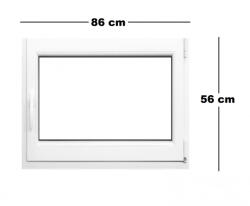 Teraglass Műanyag ablak fehér 86x56cm 6 kamrás Bukó/Nyíló (6022313)