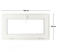 Far Est Műanyag ablak fehér 100x50cm 3 kamrás Bukó (6020145)