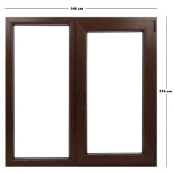 Salamander Műanyag ablak barna 146x114cm 7 kamrás Fix+Bukó/Nyíló (6031599)