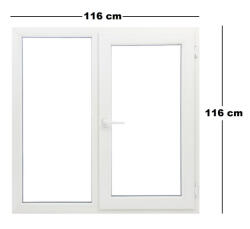 Trocal Műanyag ablak, Trocal, 5 kamrás, 116 x 116 cm, fix + bukó / nyíló (6019510)