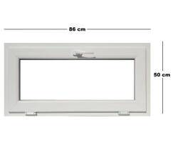 Far Est Műanyag ablak, 3 kamrás, fehér, 86 x 50 cm, bukó (6020143)