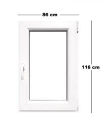 Teraglass Műanyag ablak fehér 86x116cm 6 kamrás Bukó/Nyíló (6022317)