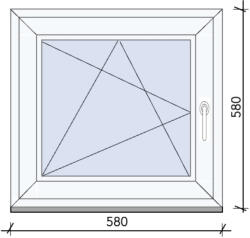  Bukó-nyíló ablak 58x58 cm BAL (AB5858B)