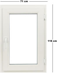 Trocal Műanyag ablak fehér 71x116cm 5 kamrás Bukó/Nyíló (6019498)