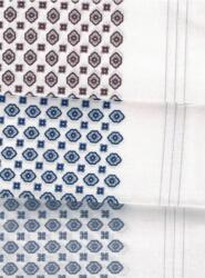 Filago Alex 3 fehér, színes virág mintás férfi textilzsebkendő 3db