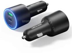 Vention USB-A+C*2 (3port, 100/30/18W, fekete, szivargyújtós), töltő (FFQB0) (FFQB0)