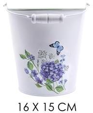 IRIS bádog vödör hortenzia 16x15cm (QX_IMPEX_KFT_80978) (QX_IMPEX_KFT_80978)