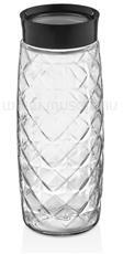 LUXPLASTIC IRIS C-00396 Visible Crystal üveg tároló 1.600ml, fekete vagy elfántcsont színű (C-00396) (C-00396)