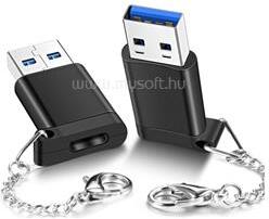 Gigapack Adapter (Type-C aljzat - USB 3.0, pendrive csatlakoztatás, OTG) FEKETE (GP-108415) (GP-108415)