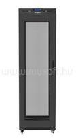 Lanberg 19" szabadon álló rack szekrény 42U/600X800 perforált ajtó, lapraszerelt, LCD kijelző, V2 (fekete) (FF01-6842-23BL) (FF01-6842-23BL)