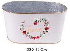 IRIS bádog kaspó ovál rózsa home 23x12cm (QX_IMPEX_KFT_81002) (QX_IMPEX_KFT_81002)