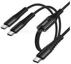hoco. X123 töltőkábel 2in1 Type-C - Type-C/Type-C, 100cm, FEKETE (HOCO_X123_2IN1_TYPEC) (HOCO_X123_2IN1_TYPEC)