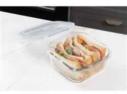 TOO KT-87 üveg 800 ml-es négyzet alakú ételtároló csatolható műanyag tetővel (KT-87) (KT-87)