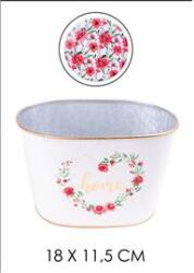 IRIS bádog kaspó "v" piros pipacs 21x13cm (QX_IMPEX_KFT_81046) (QX_IMPEX_KFT_81046)