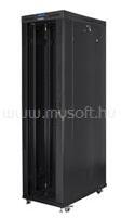 Lanberg 19" szabadon álló rack szekrény 47U/800X1200 üvegajtó, lapraszerelt, LCD kijelző, V2 (fekete) (FF01-8247-12BL) (FF01-8247-12BL)