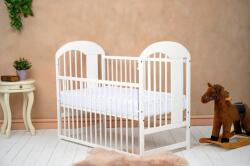 Qmini Patut Qmini Lemn Julia II Elefantel 120x60cm Laterala Culisanta Lemn Pin Stabil Rezistent Inaltime Saltea Reglabila 3 Nivele Laterala 3 Bete Detasabile EN716-1/EN716-2 Alb (QMJUL03AL)