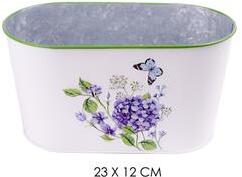 IRIS bádog kaspó ovál hortenzia 23x12cm (QX_IMPEX_KFT_80974) (QX_IMPEX_KFT_80974)