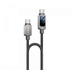 Yesido Cablu Date si Incarcare USB-C - USB-C Yesido CA179 Display, 100W, 1.2m, Negru - evomag