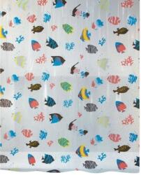 spirella zuhanyfüggöny FISH, hal motívummal, átlátszó, 180 × 200 cm, PEVA