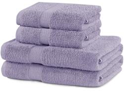 DecoKing 4 darabos fürdőlepedő szett egyszerű szegéllyel, 100% pamut, 525 g/m2, Marina, 2x70x140 cm, 2x50x100 cm, lila (MT407202401746)