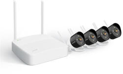 TENDA wifi csőkamera szett - K4W-3TC (4x 3MP, H265, mikr. , IR30m +FullColor, 1x NVR 4csat, USB, RJ45) (K4W-3TC) - scom
