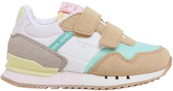 Pepe Jeans London Pepe Jeans London, Colorblock dizájnú tépőzáras sneaker, Fehér, Vízkék, Homokbarna, 31 EU (PGS30599-847-31)