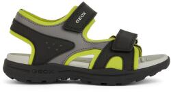 Geox Geox, Vaniett műbőr és textil szandál, Fekete, Limezöld, 24 EU (J455XC015CEC0802-24)