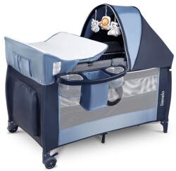 LIONELO Sven Plus utazóágy emelhető+napfénytető Blue Navy