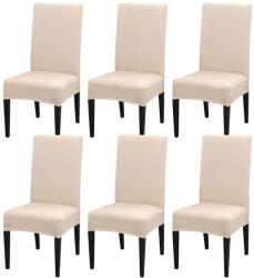 Wacorresi 6 db-os univerzális székhuzat készlet, pamutból és elasztánból, Használható nappaliban, hálószobában, irodában, Textil, 45/55 x 38/45 cm, Bézs (YZT004-6-EMAG)