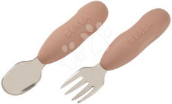 Beaba Set de tacâmuri pentru copii din oțel inoxidabil Stainless Steel Pre-Cutlery Praline Beaba furculiță și linguriță, chiar de la 10 luni (BE913595) Set pentru masa bebelusi