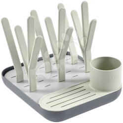 BÉABA Suport pentru scurs biberoane Forest Draining Rack Misty Mineral Beaba modular pentru 6 sticle, verde, de la 0 luni (BE911729)