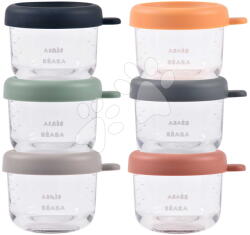 Beaba Set de recipiente pentru mâncare Sunrise Color Mix Beaba 150 ml 6 bucăți din sticlă de calitate (BE914015)