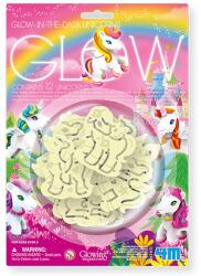 4M 12 db dekoratív matrica készlet, 4M, UNICORNS modell, foszforeszkáló, fehér (REG5417)