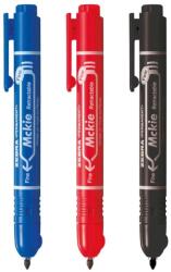 Zebra Alkoholos marker 1, 3 mm, nyomógombos, Mckie Retractable Zebra írásszín piros (51063) - web24