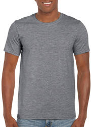 Gildan Férfi póló Rövid ujjú Gildan Softstyle Ring Spun T-Shirt - L, Heather grafitszürke