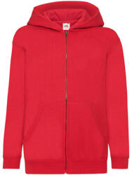 Fruit of the Loom Gyerek Pulóver Kapucnis Hosszú ujjú Fruit of the Loom Classic Hooded Sweat Jacket Kids - 128 (7-8), Piros