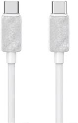 USAMS Кабел за бързо зареждане и данни USAMS US-SJ691Type-C To Type-C 60W, 1 метър, бял (SJ691USB02)