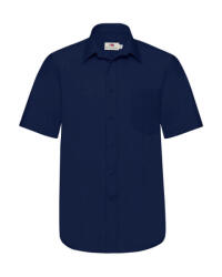Fruit of the Loom Férfi rövid ujjú Ing Fruit of the Loom Poplin Shirt L (43"), Sötétkék (navy)